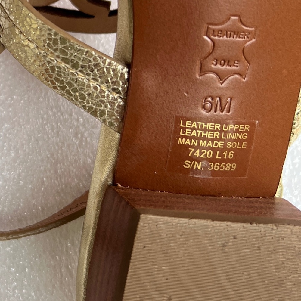 Tory Burch Miller 30MM Slingback Heel Sandal Leather Spark Gold Size 6 - Picture 14 of 16